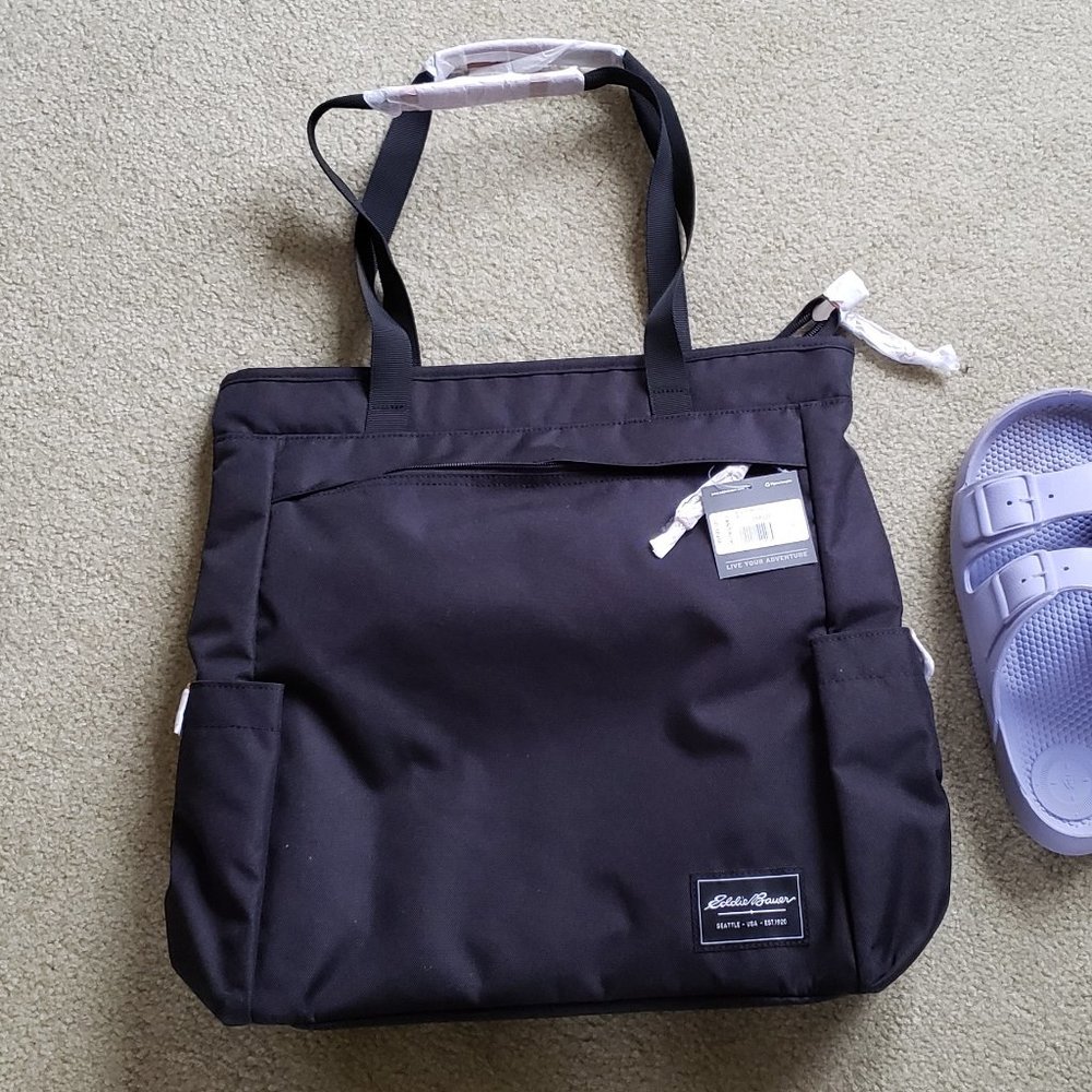 Eddie Bauer Bygone Backpack Tote, Black, New With Tags